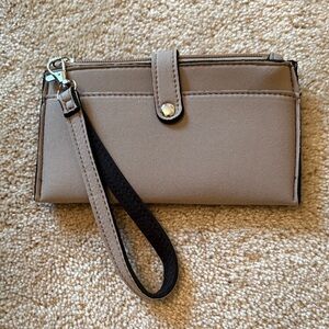 Tan Taupe Wristlet
